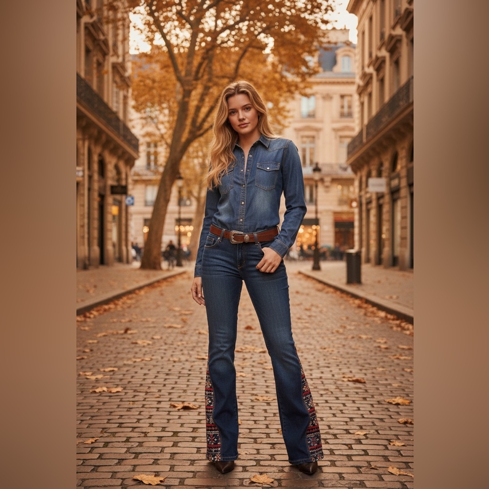 Embroidered Blue Jeans size large